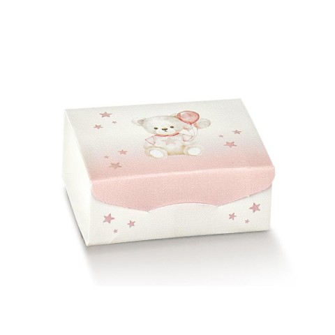 SCATOLA CARTONCINO 70X70X30 ORSETTO ROSA